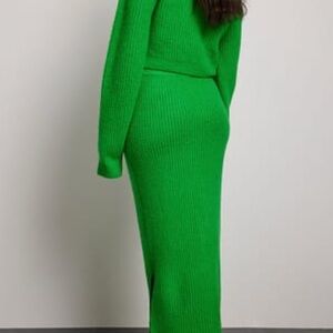 NA-KD Green Knit Skirt